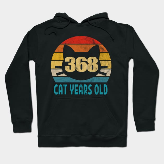 368 Cat Years Old Retro Style 88th Birthday Gift Cat Lovers Hoodie by Blink_Imprints10